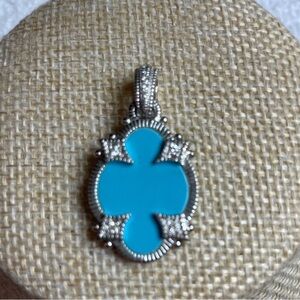 NWOT Judith Ripka Sterling Silver Turquoise And DMQ Pendant/Enhancer